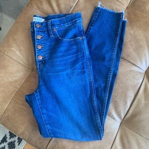 Button, madewell 10” high rise skinny jeans, 29